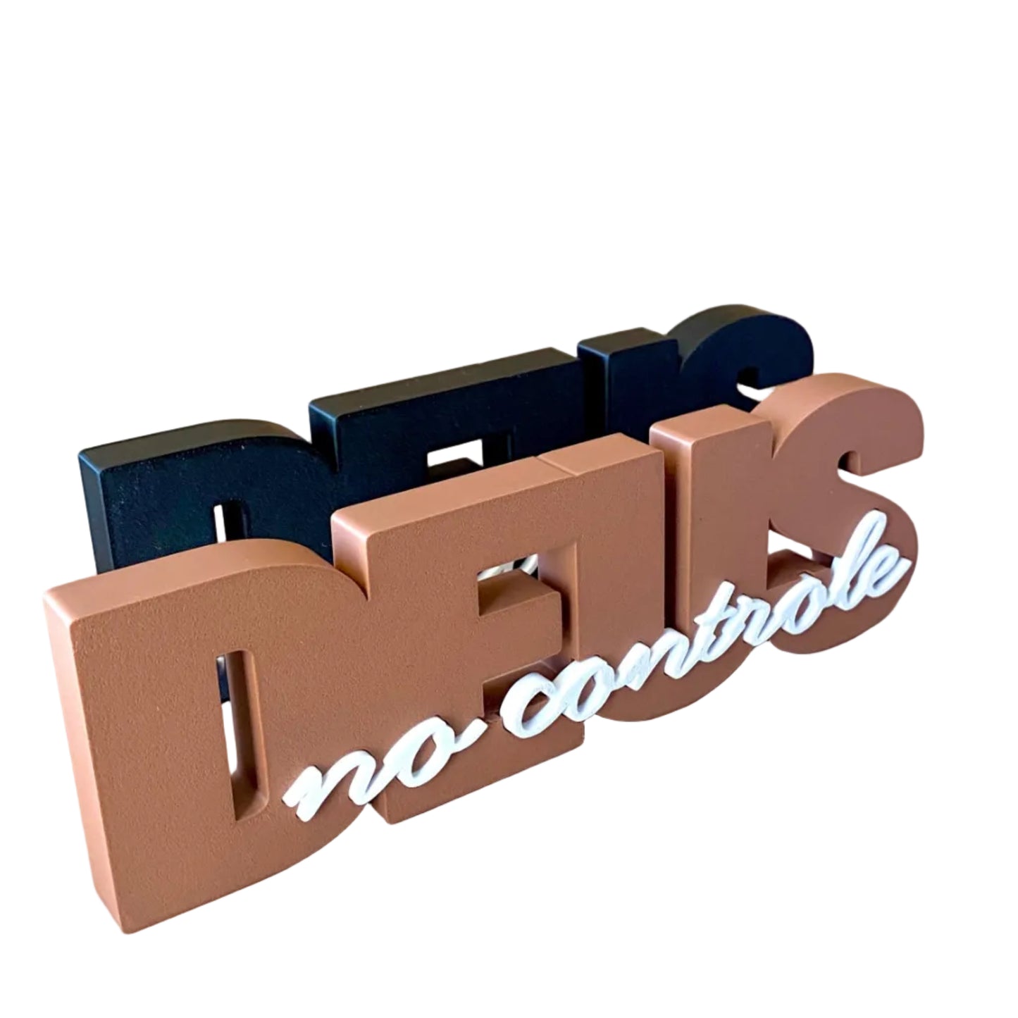 Decoração "DEUS no Controle" – Impressa em 3D