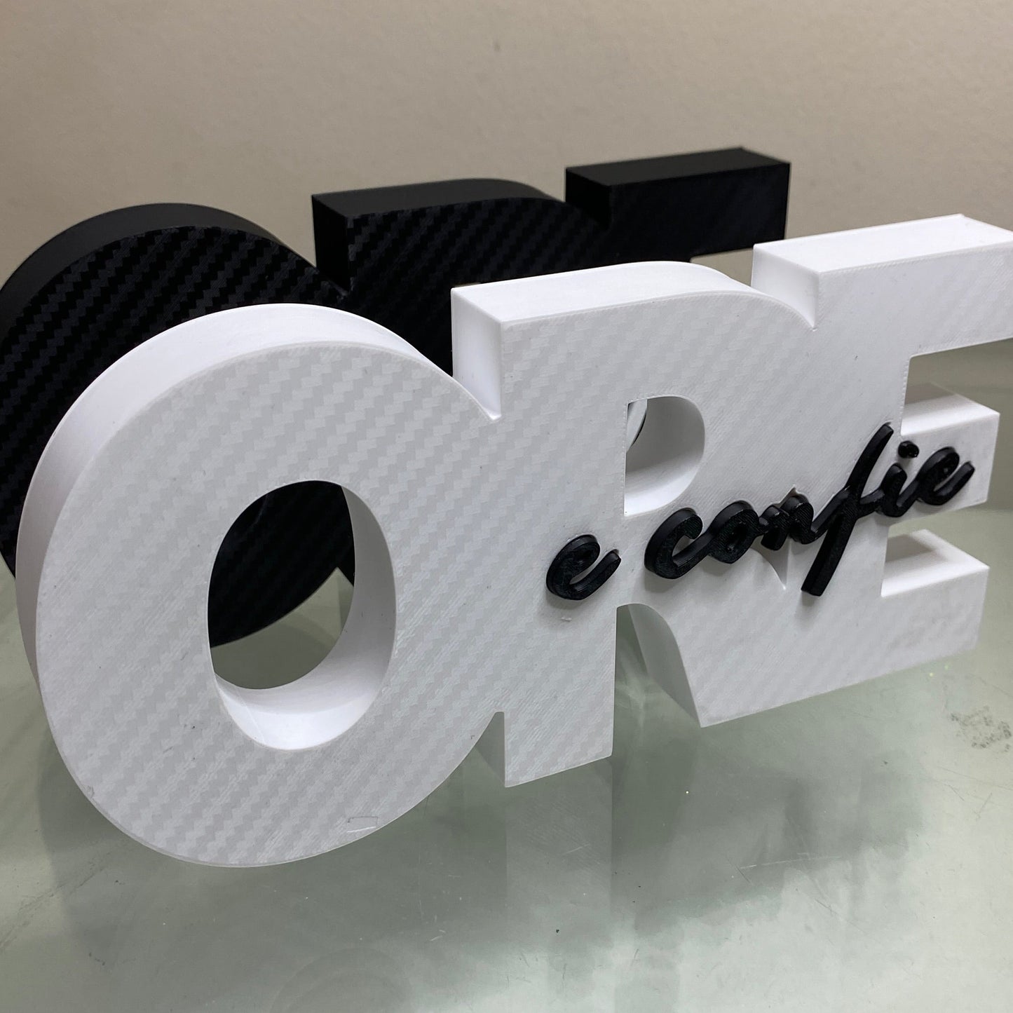 Decoração "Ore e Confie" em Impressão 3D – Placa Decorativa Inspiradora