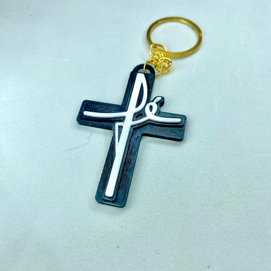 Chaveiro Cruz com a Palavra Fé | Chaveiro Religioso 3D