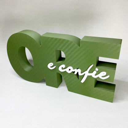 Decoração "Ore e Confie" em Impressão 3D – Placa Decorativa Inspiradora