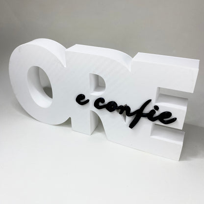 Decoração "Ore e Confie" em Impressão 3D – Placa Decorativa Inspiradora