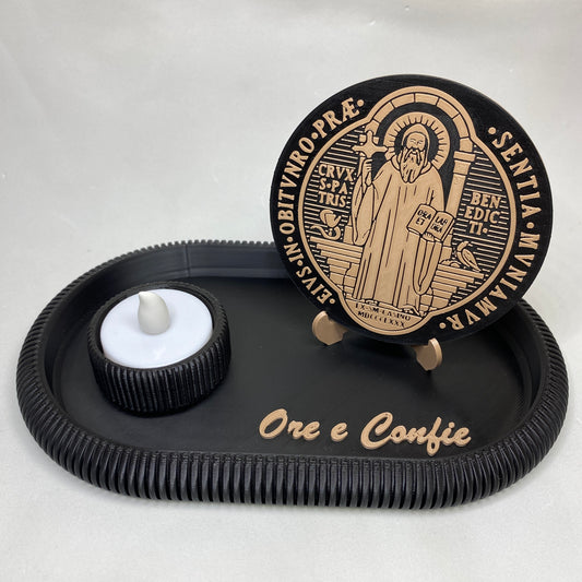 Kit Religioso São Bento – Ore e Confie | Decoração 3D