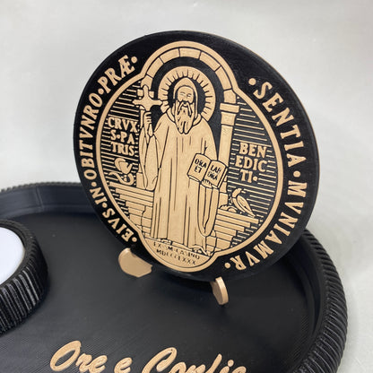 Kit Religioso São Bento – Ore e Confie | Decoração 3D