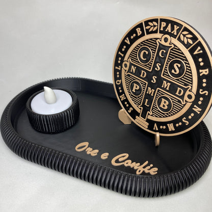 Kit Religioso São Bento – Ore e Confie | Decoração 3D