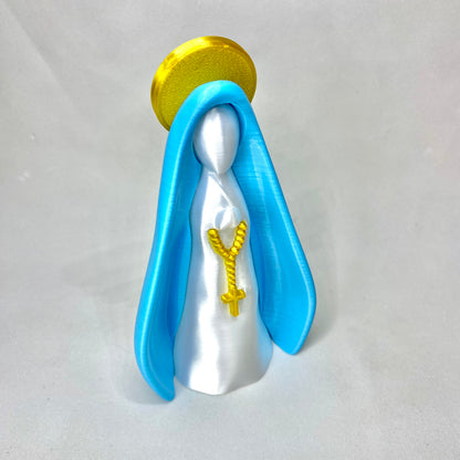 Kit Nossa Senhora com Vela LED | Decoração Religiosa 3D