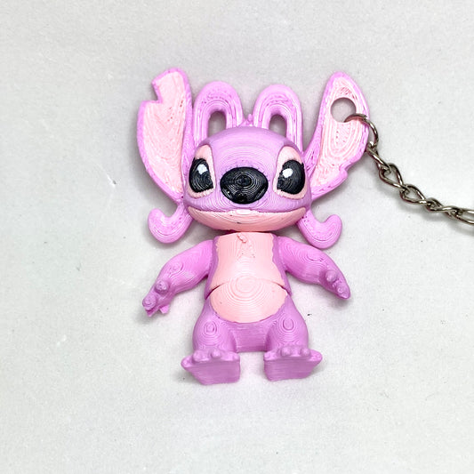 Chaveiro 3D Angel Lilo & Stitch